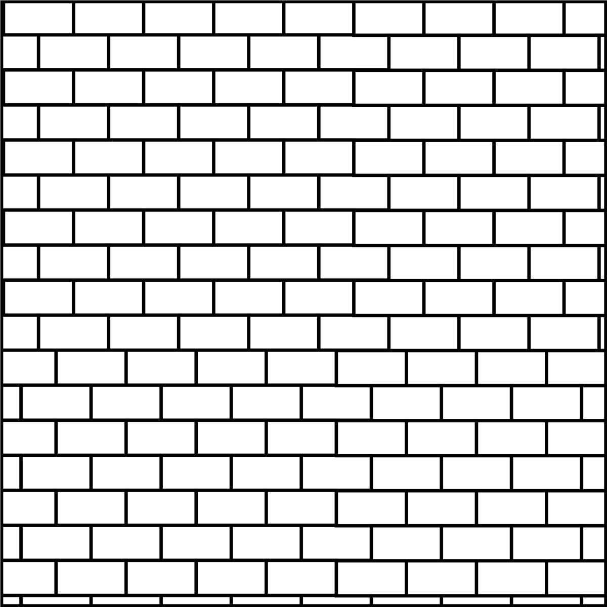 A black and white photograph of a textured brick wall, showcasing the pattern and details of the bricks