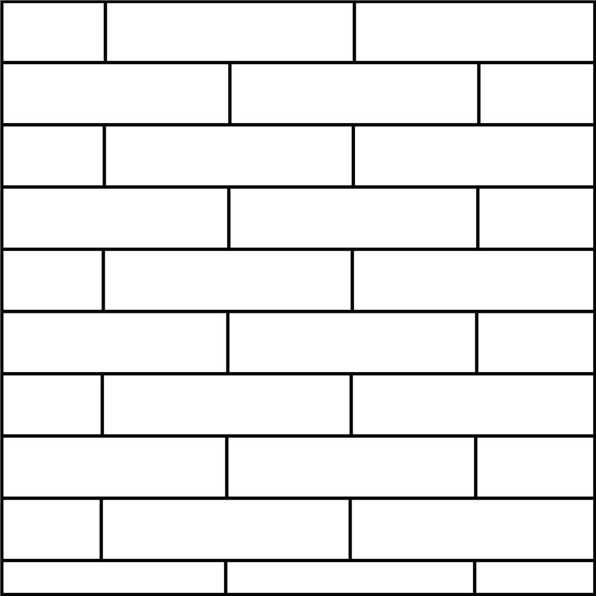 A white brick wall featuring bold black lines creating a striking geometric pattern