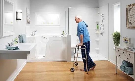 Frame 10007-2 Walk-in Tub and Low Barrier Shower Frame 10007-2 Walk-in Tub and Low Barrier Shower
